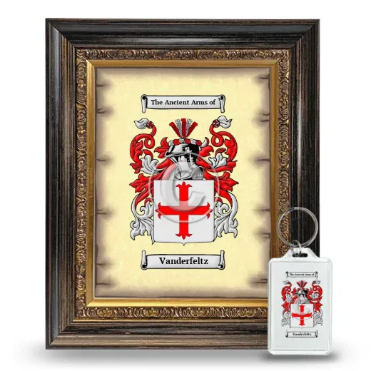 Vanderfeltz Framed Coat of Arms and Keychain - Heirloom
