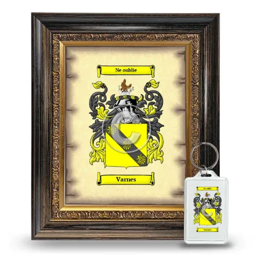 Varnes Framed Coat of Arms and Keychain - Heirloom