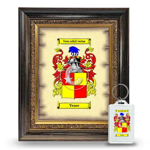 Veare Framed Coat of Arms and Keychain - Heirloom