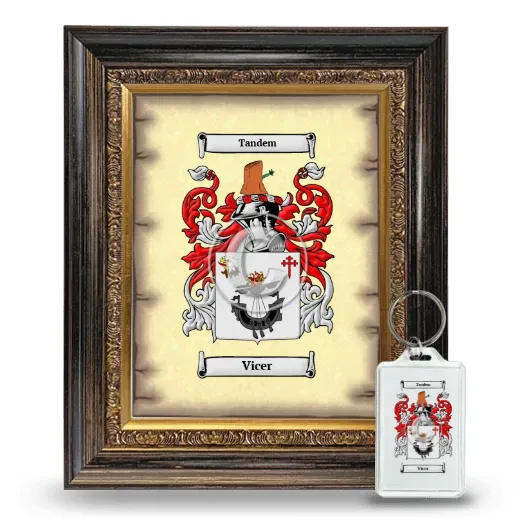 Vicer Framed Coat of Arms and Keychain - Heirloom