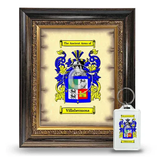 Villahermosa Framed Coat of Arms and Keychain - Heirloom