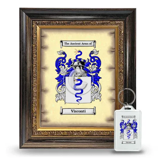 Visconti Framed Coat of Arms and Keychain - Heirloom