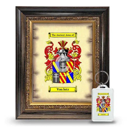 Von lutz Framed Coat of Arms and Keychain - Heirloom