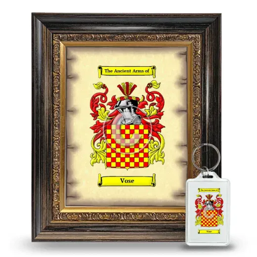 Vose Framed Coat of Arms and Keychain - Heirloom