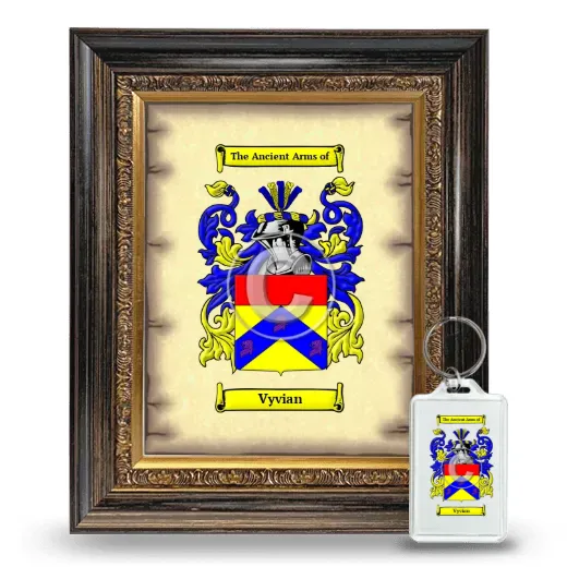 Vyvian Framed Coat of Arms and Keychain - Heirloom