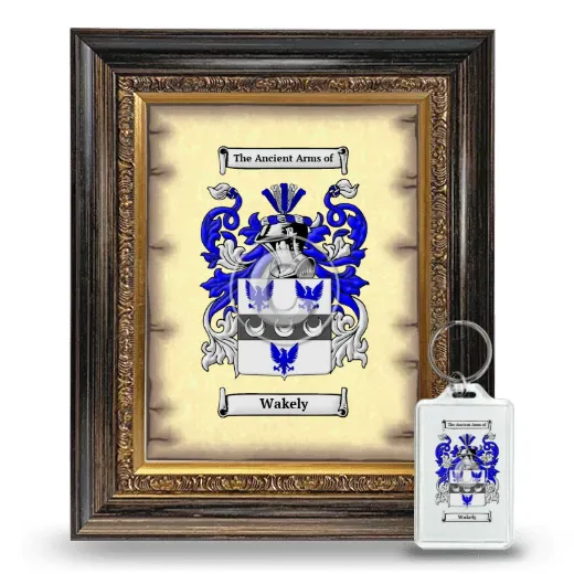 Wakely Framed Coat of Arms and Keychain - Heirloom