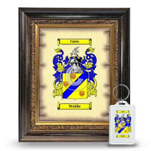 Waldie Framed Coat of Arms and Keychain - Heirloom