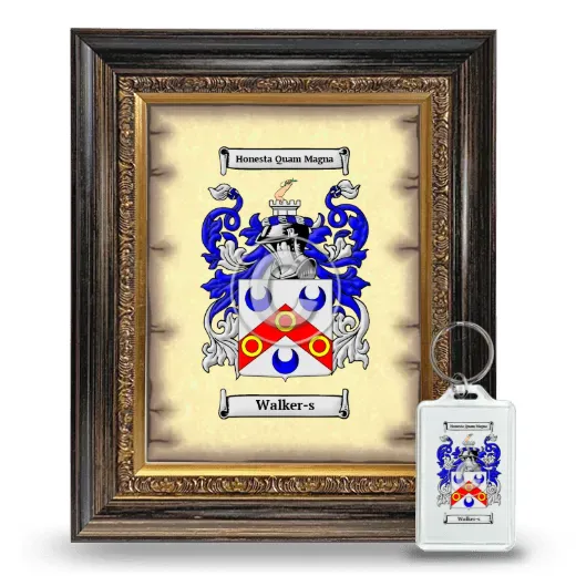 Walker-s Framed Coat of Arms and Keychain - Heirloom
