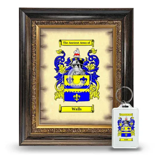 Walls Framed Coat of Arms and Keychain - Heirloom