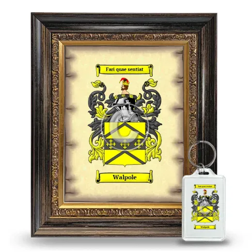 Walpole Framed Coat of Arms and Keychain - Heirloom
