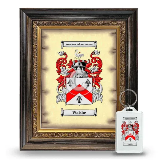 Walshe Framed Coat of Arms and Keychain - Heirloom
