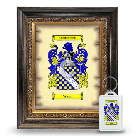Waud Framed Coat of Arms and Keychain - Heirloom