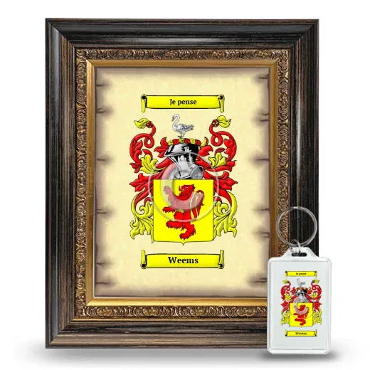 Weems Framed Coat of Arms and Keychain - Heirloom