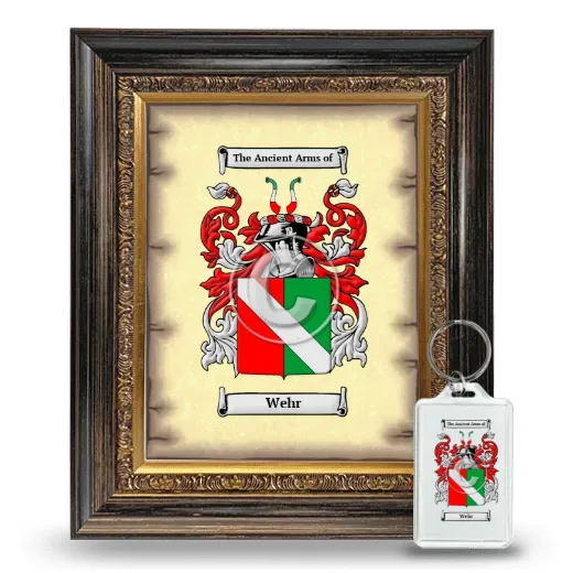 Wehr Framed Coat of Arms and Keychain - Heirloom