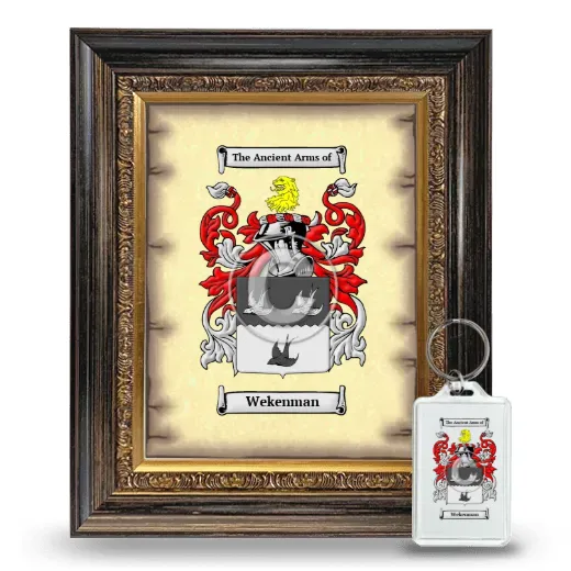 Wekenman Framed Coat of Arms and Keychain - Heirloom