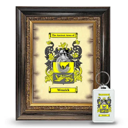 Wenrick Framed Coat of Arms and Keychain - Heirloom