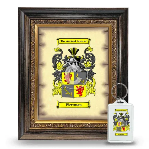 Wertman Framed Coat of Arms and Keychain - Heirloom