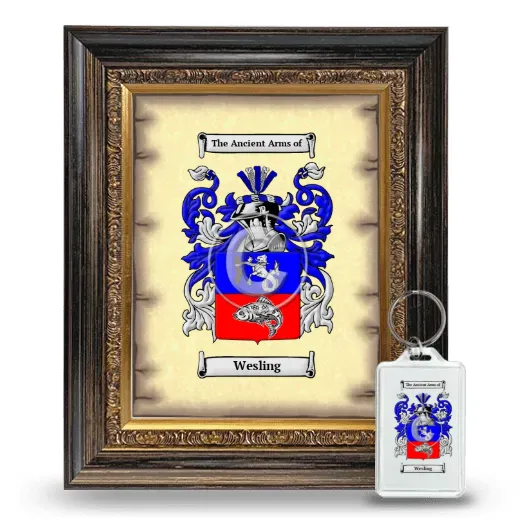 Wesling Framed Coat of Arms and Keychain - Heirloom