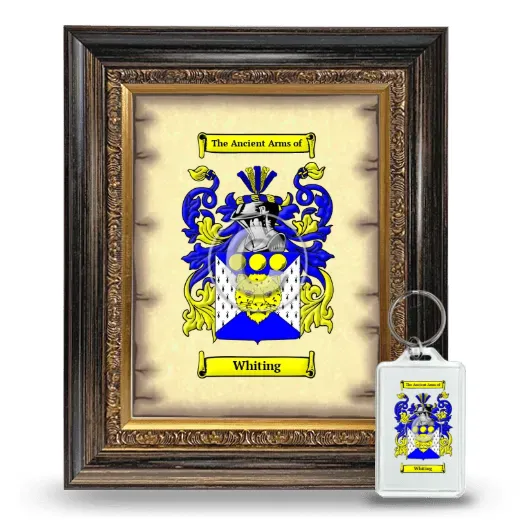 Whiting Framed Coat of Arms and Keychain - Heirloom
