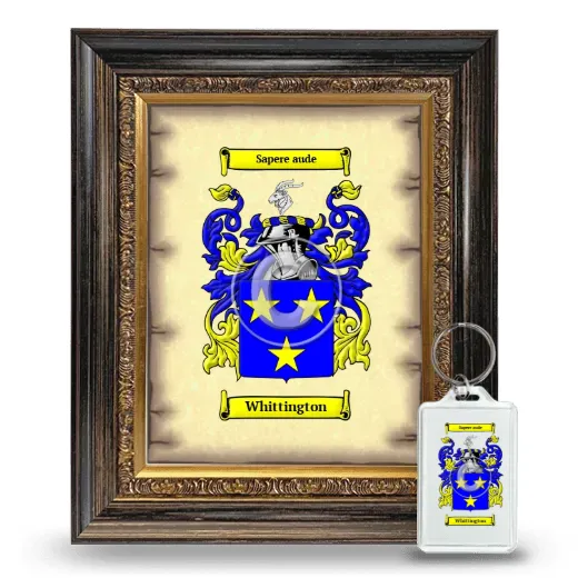 Whittington Framed Coat of Arms and Keychain - Heirloom