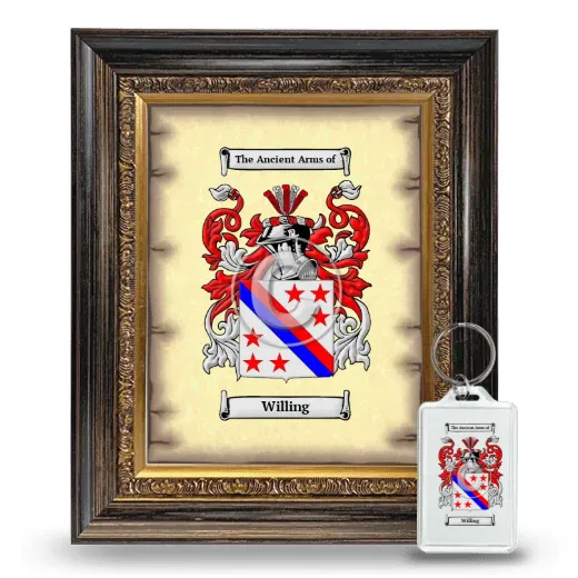 Willing Framed Coat of Arms and Keychain - Heirloom