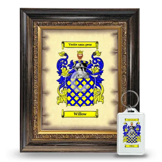 Willow Framed Coat of Arms and Keychain - Heirloom