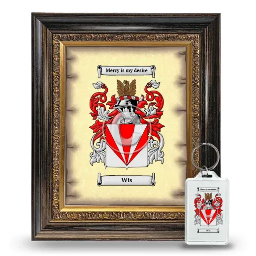 Wis Framed Coat of Arms and Keychain - Heirloom