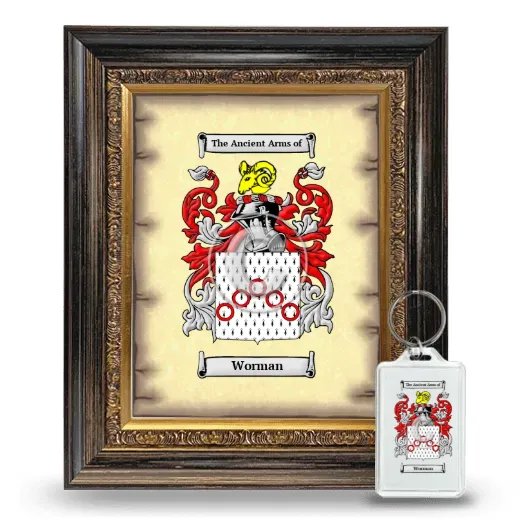 Worman Framed Coat of Arms and Keychain - Heirloom