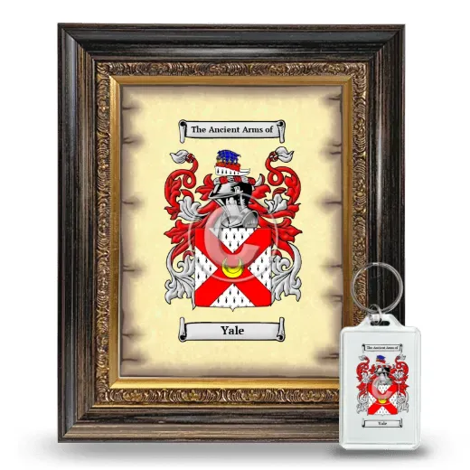 Yale Framed Coat of Arms and Keychain - Heirloom