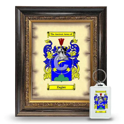 Zagier Framed Coat of Arms and Keychain - Heirloom