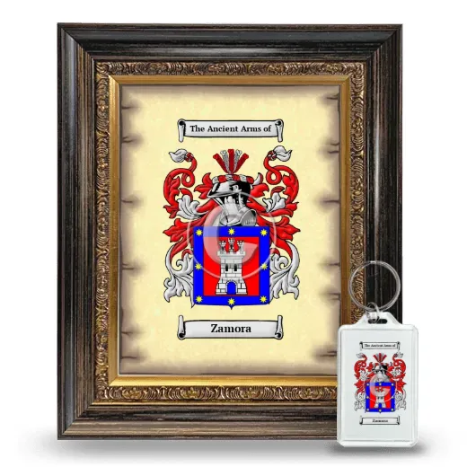 Zamora Framed Coat of Arms and Keychain - Heirloom