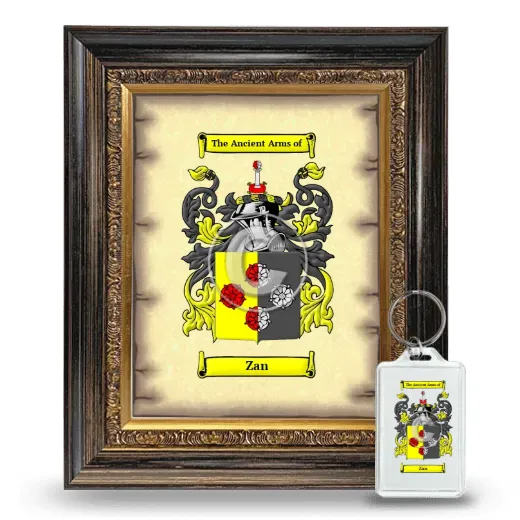 Zan Framed Coat of Arms and Keychain - Heirloom
