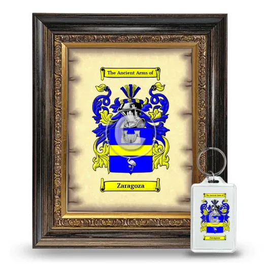 Zaragoza Framed Coat of Arms and Keychain - Heirloom