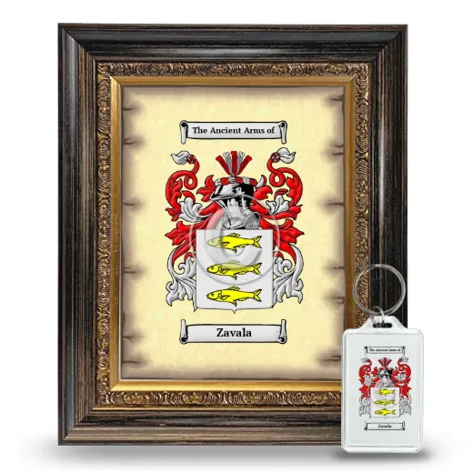 Zavala Framed Coat of Arms and Keychain - Heirloom