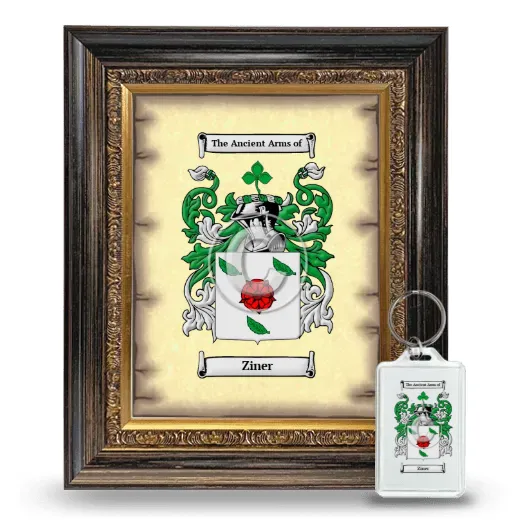 Ziner Framed Coat of Arms and Keychain - Heirloom