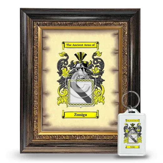 Zuniga Framed Coat of Arms and Keychain - Heirloom