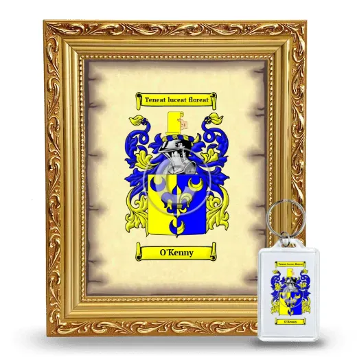 O'Kenny Framed Coat of Arms and Keychain - Gold