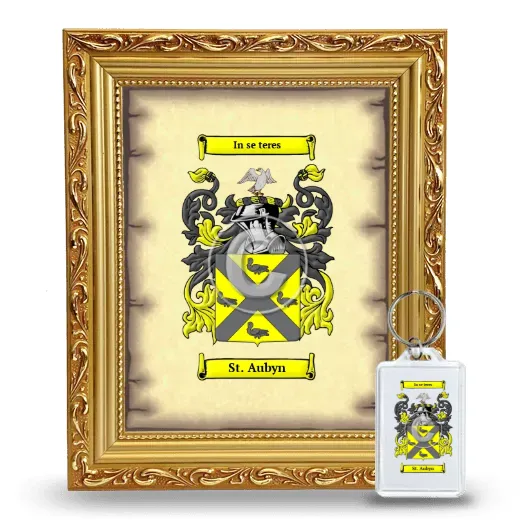 St. Aubyn Framed Coat of Arms and Keychain - Gold