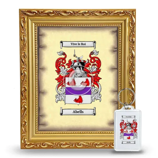 Abells Framed Coat of Arms and Keychain - Gold