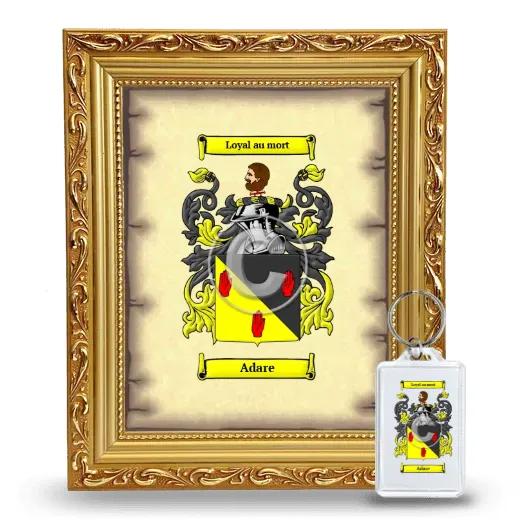 Adare Framed Coat of Arms and Keychain - Gold