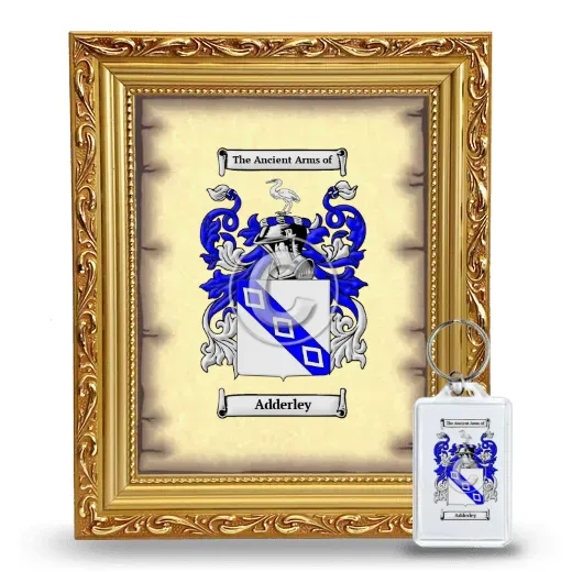 Adderley Framed Coat of Arms and Keychain - Gold