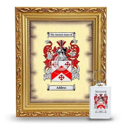 Addess Framed Coat of Arms and Keychain - Gold