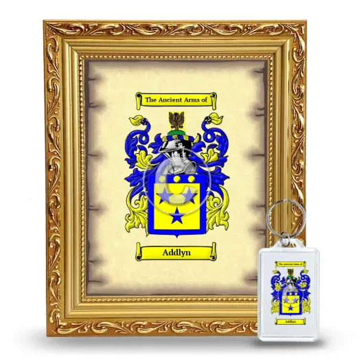 Addlyn Framed Coat of Arms and Keychain - Gold