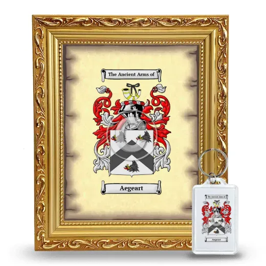 Aegeart Framed Coat of Arms and Keychain - Gold
