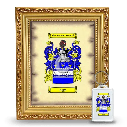 Aggs Framed Coat of Arms and Keychain - Gold
