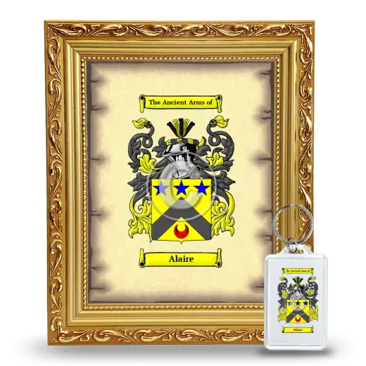 Alaire Framed Coat of Arms and Keychain - Gold