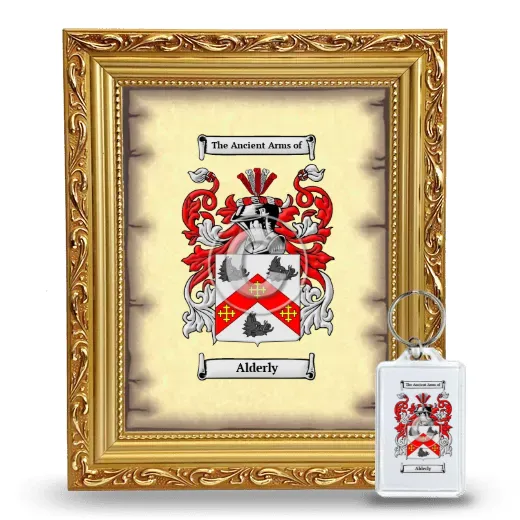 Alderly Framed Coat of Arms and Keychain - Gold
