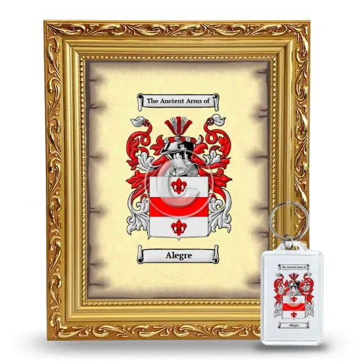 Alegre Framed Coat of Arms and Keychain - Gold