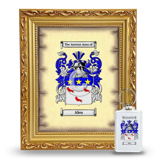 Alen Framed Coat of Arms and Keychain - Gold