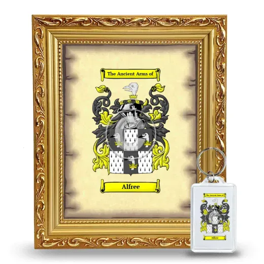 Alfree Framed Coat of Arms and Keychain - Gold